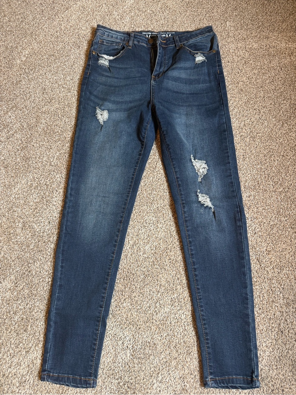 Grace & Lace Dark Blue Ripped Skinny Jeans